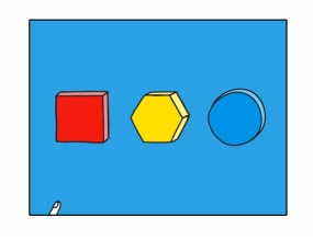 多彩红黄蓝几何按键Flash动画